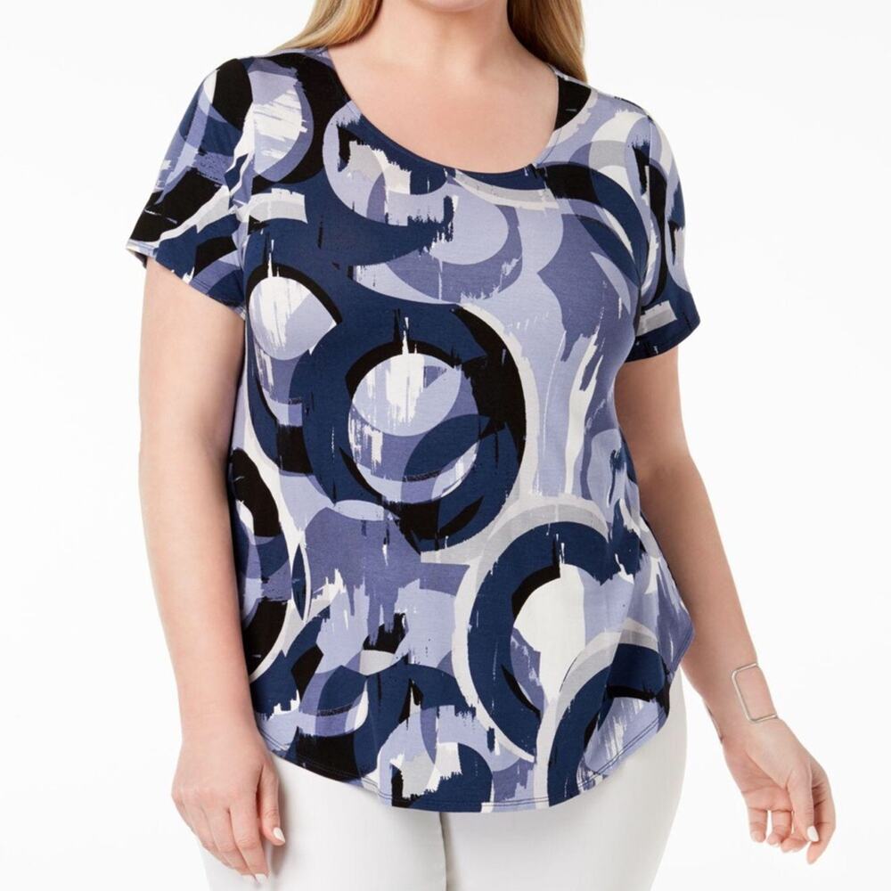 Alfani Knit Printed T-Shirt-0X